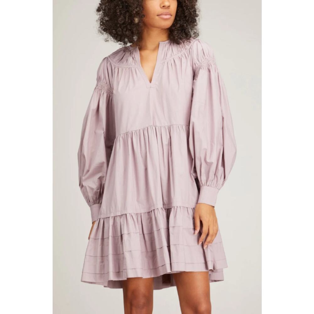 Ulla Johnson Rosa Dress Tanzanite Tiered Mini Dress in Purple Gray Size 2